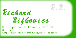 richard mifkovics business card